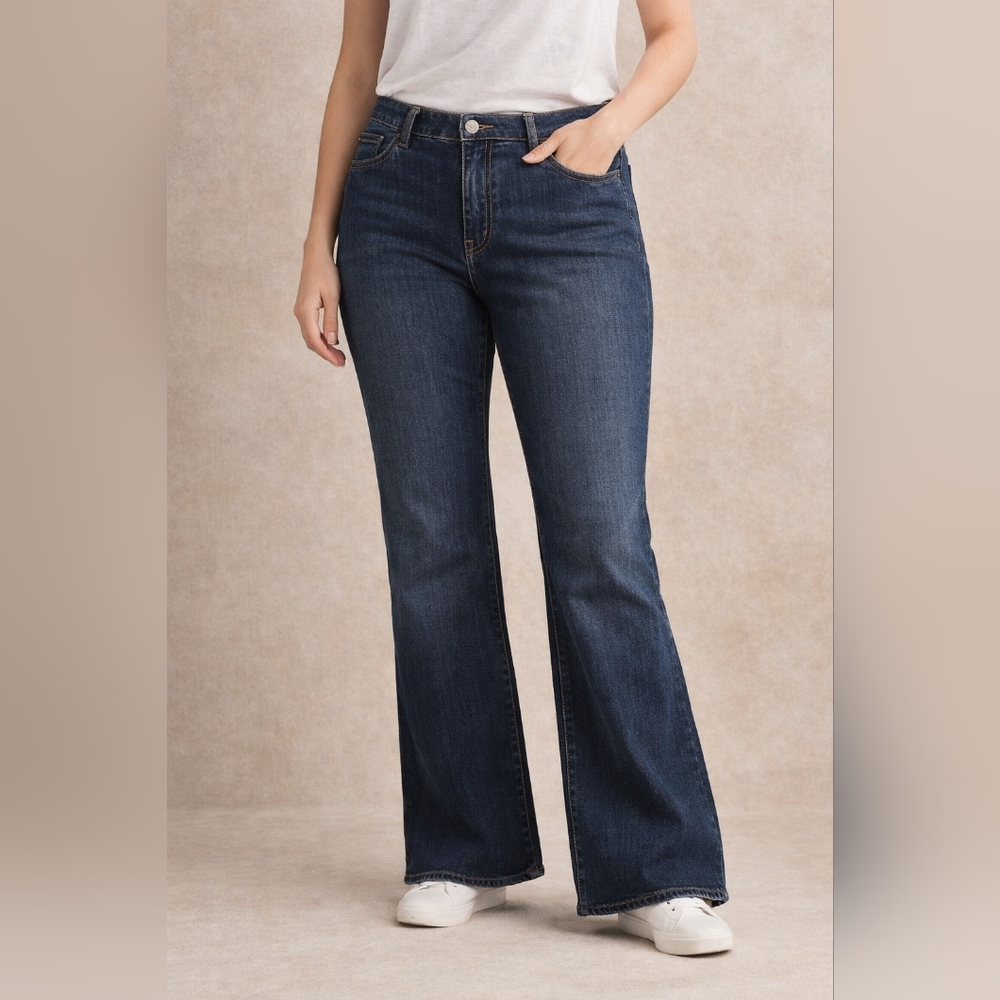 Lane Bryant Venezia Stretch‎ Flare Jeans Size 4 Average Dark Wash NWT